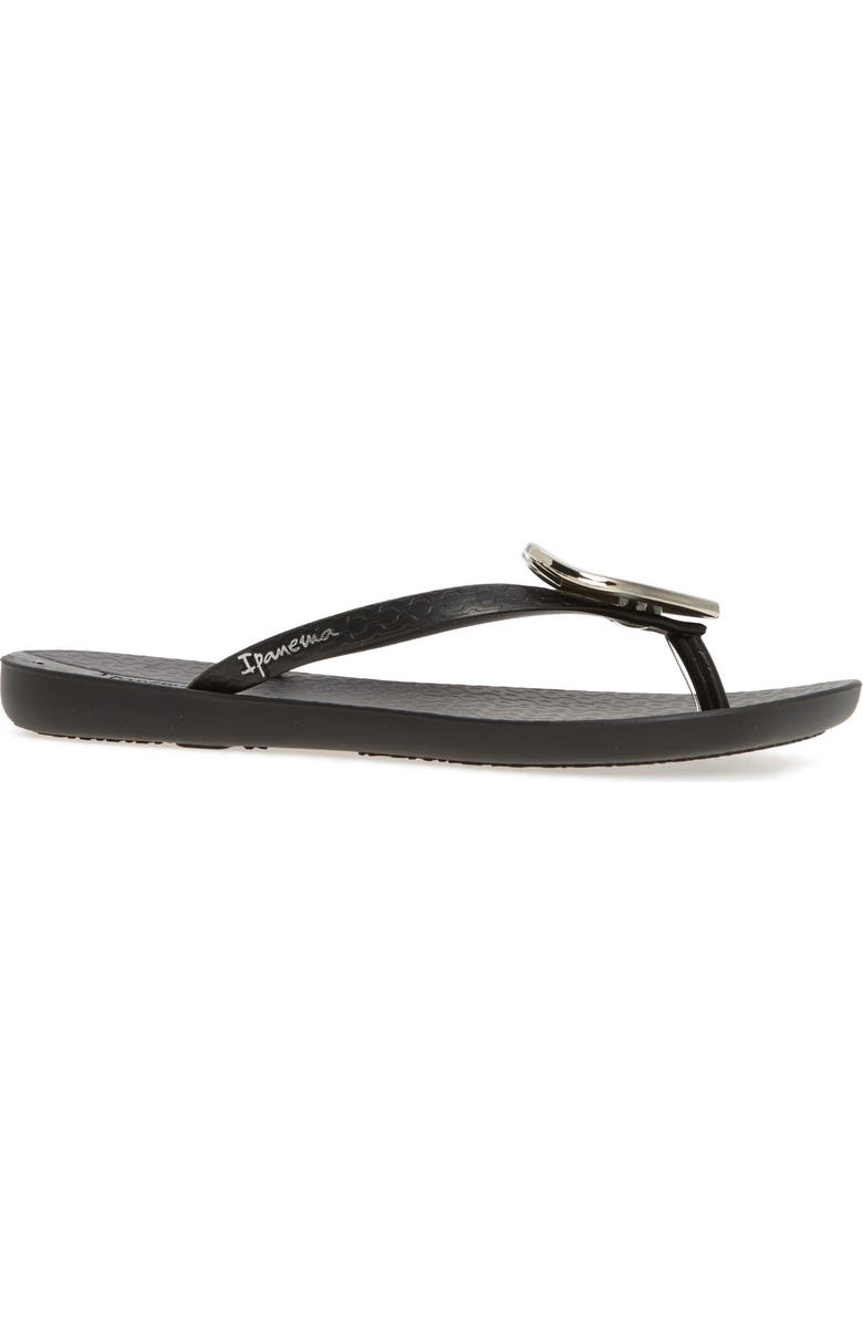 Ipanema Wave Heart Flip Flop, Alternate, color, Black