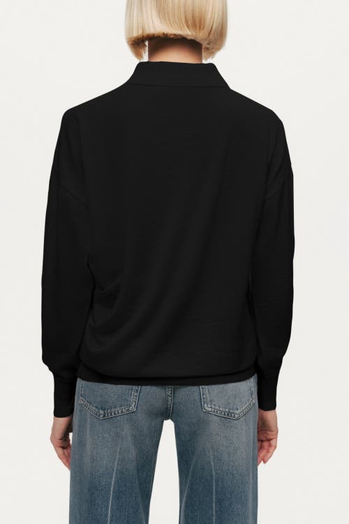 Nocturne Relaxed Polo Knit Sweater In Black
