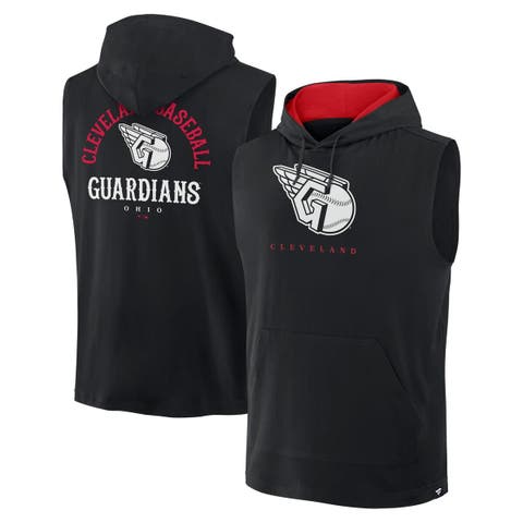 Men's Fanatics Black Cleveland Guardians Fire Speed Sleeveless Pullover Hoodie