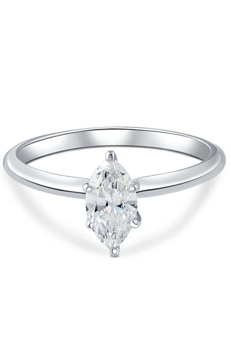 Platinum .72Ct Marquise Natural Certified Diamond Solitaire Engagement Ring, Main, color, Platinum