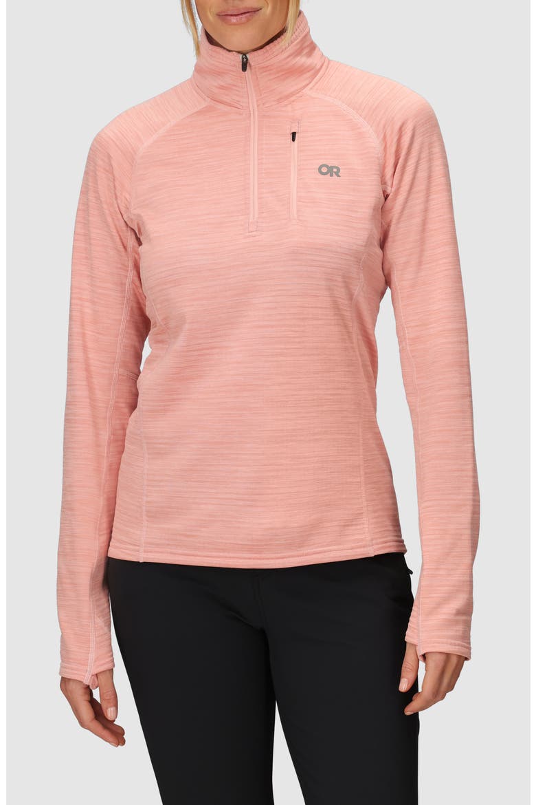 Vigor Grid Fleece Quarter Zip, Main, color, LOTUS HEATHER