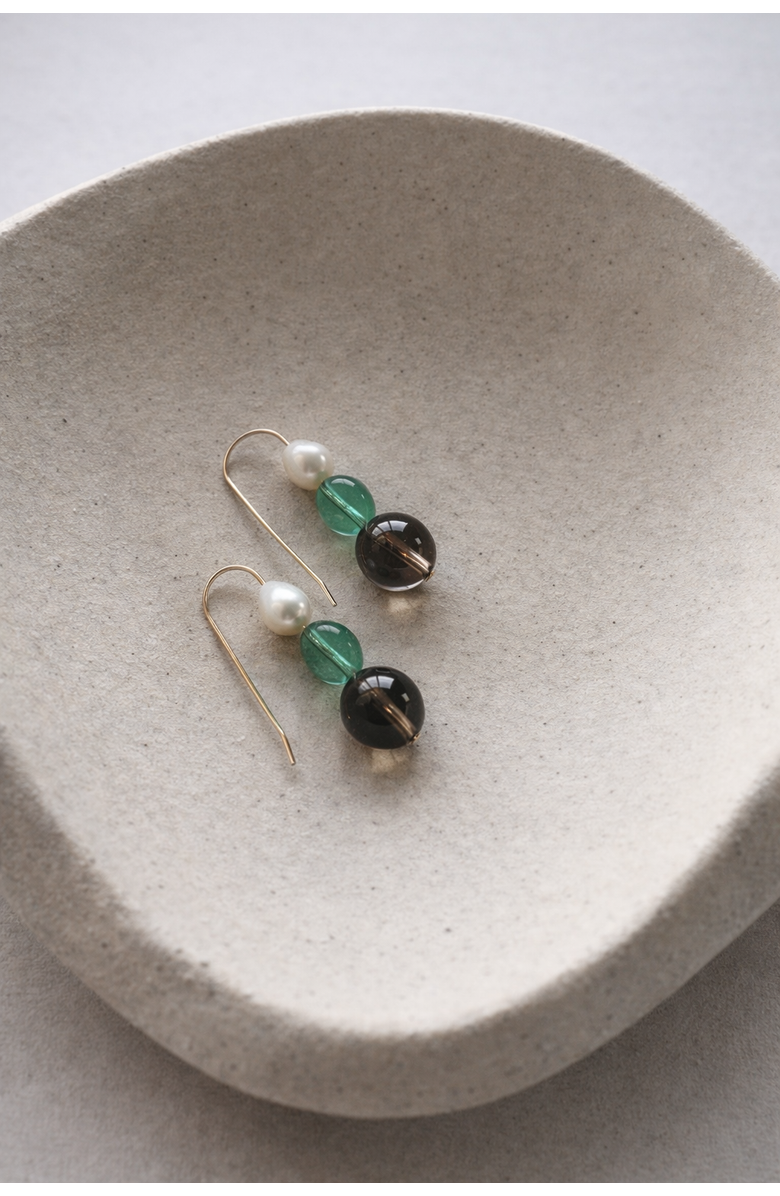 Sheena Marshall Jewelry Sage and Pearl Earrings, Alternate, color, 14K Gold Fill