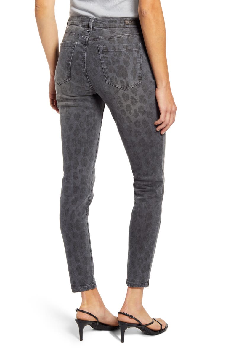 BLANKNYC The Bond Leopard Print Ankle Skinny Jeans, Alternate, color, 