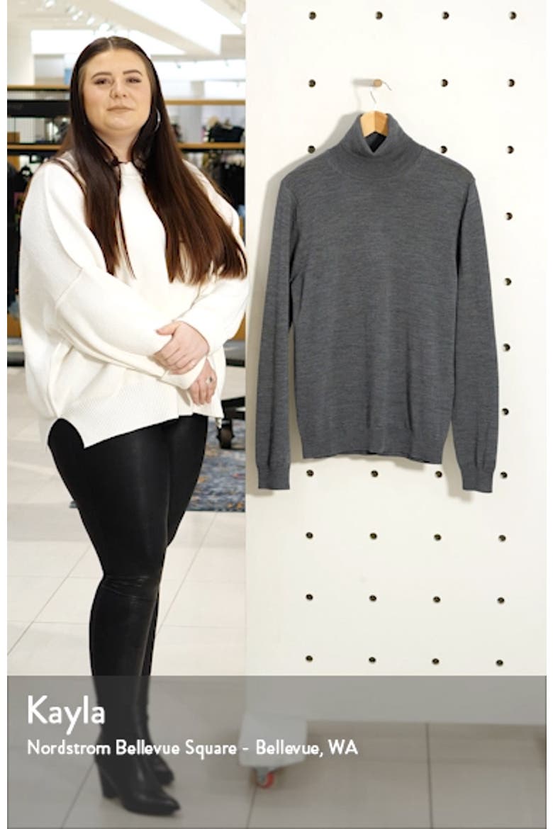 Caine Slim Fit Turtleneck Wool Sweater video