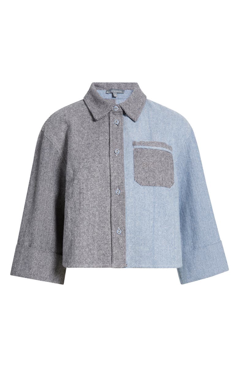 Wit & Wisdom Contrast Cuffed Shirt, Alternate, color, Black/ Blue Shadow