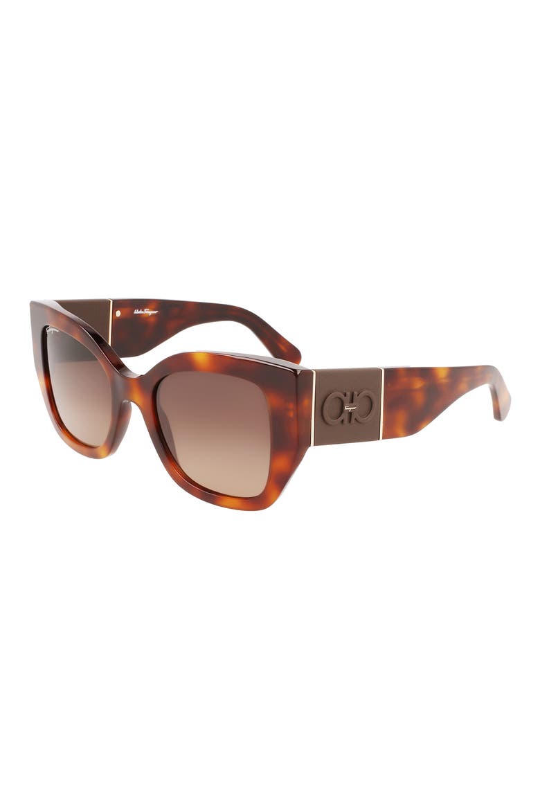 Gancini 51mm Gradient Modified Rectangular Sunglasses, Alternate, color, CLASSIC TORTOISE