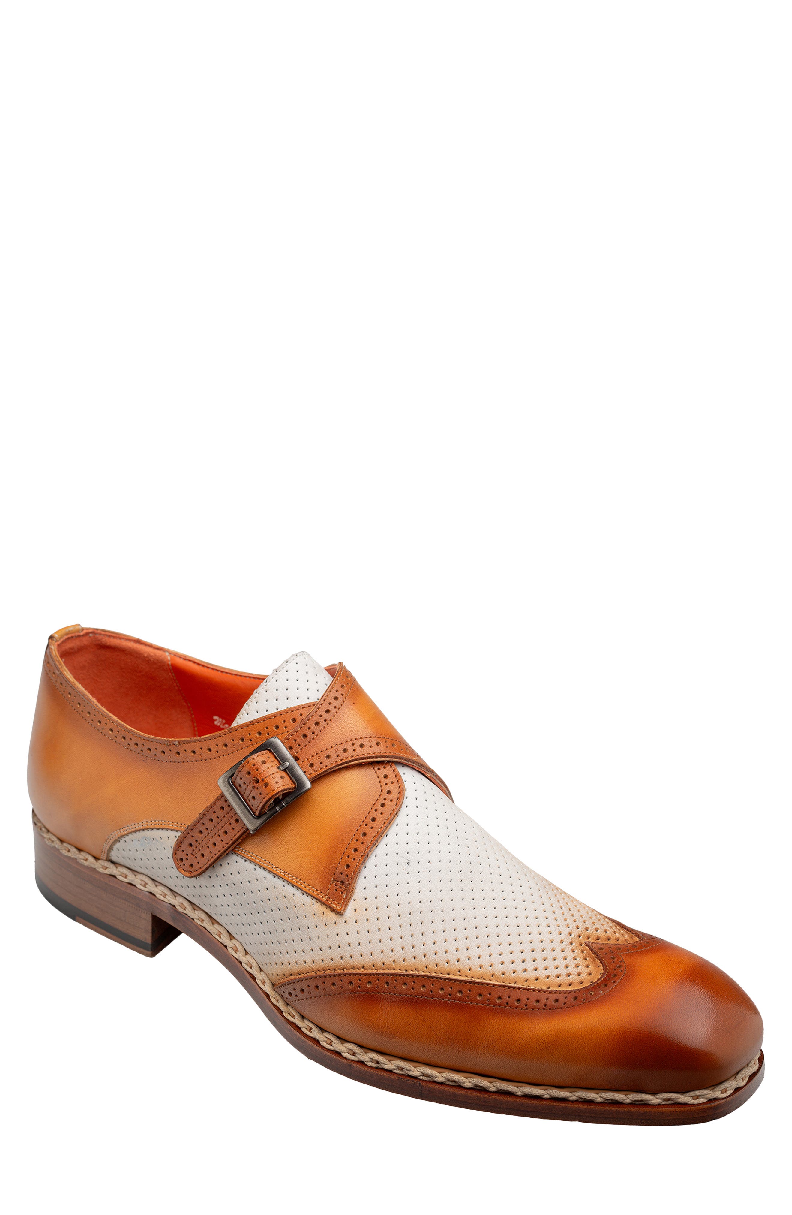 Mezlan Blanes Monk Strap Shoe, Main, color, Camel/ Bone