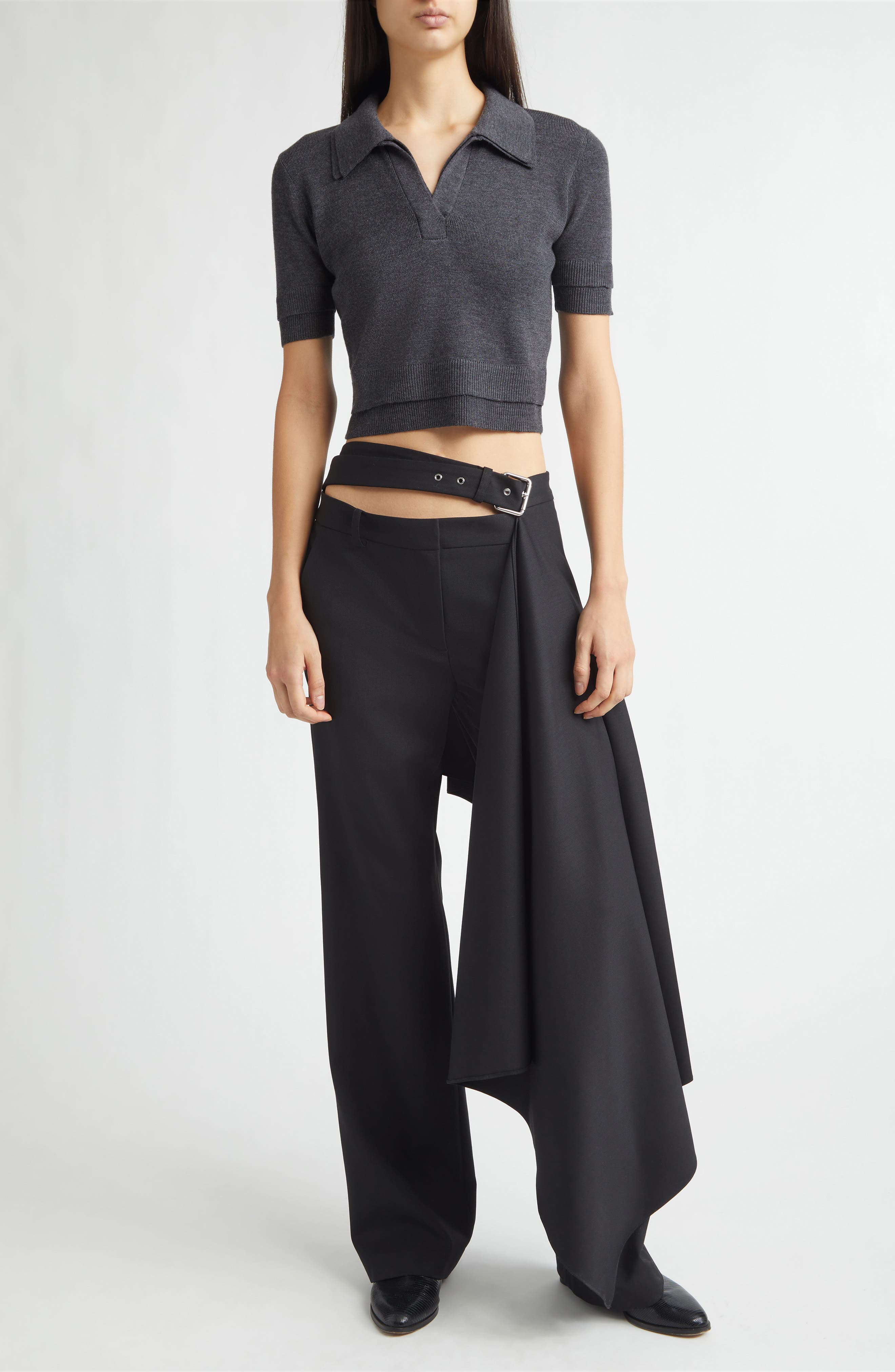 Doubled Crop Merino Wool Polo - image 2