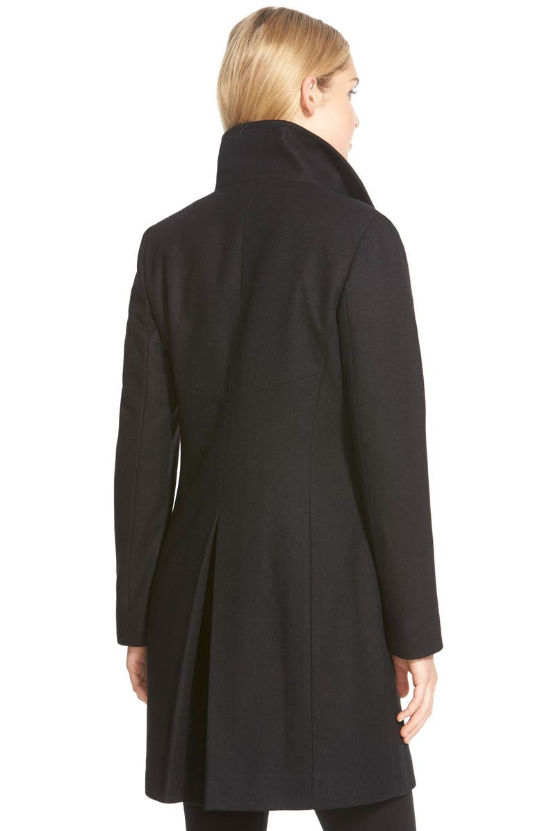 Via Spiga Stand Collar Wool Blend A-Line Coat, Alternate, color, 