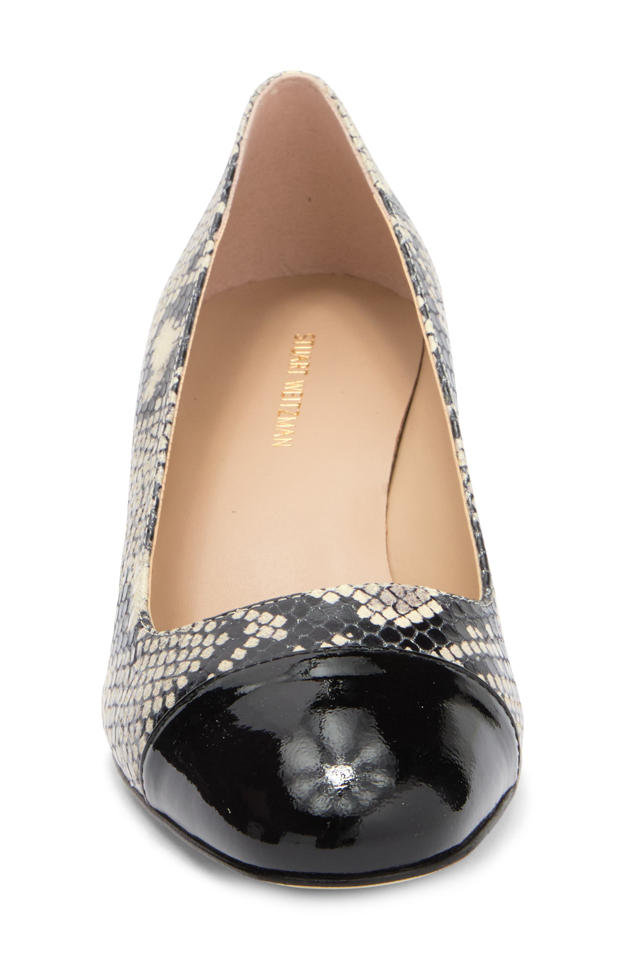 Stuart Weitzman Milla Pump, Alternate, color, Natural/ Black
