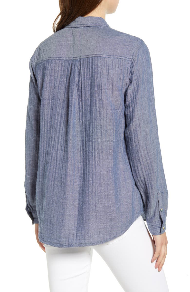 beachlunchlounge James Chambray Cotton Double Cloth Shirt, Alternate, color, 