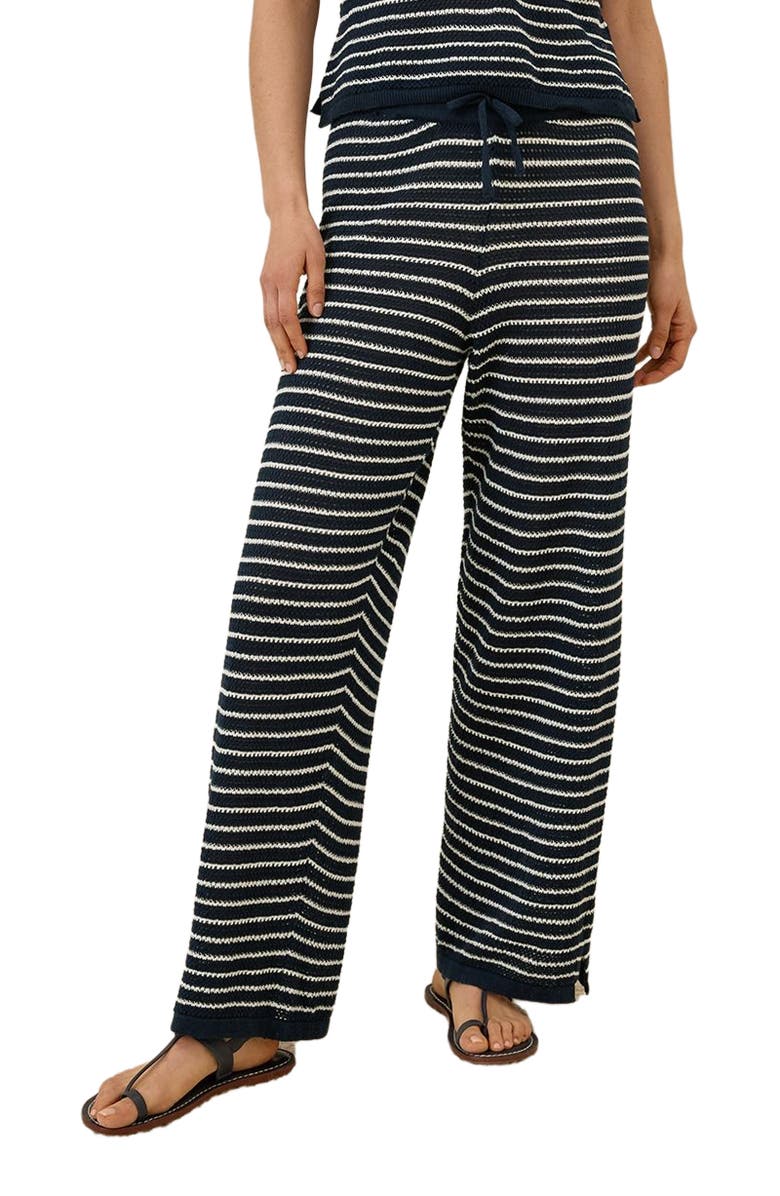 Pact Beachside Linen Pant Made with Organic Cotton, Alternate, color, Capri Stripe