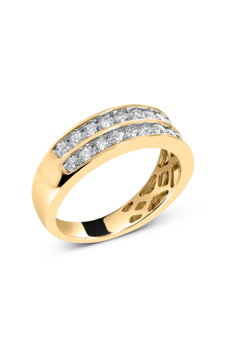 Haus of Brilliance 10K Yellow Gold Two-Row 1.0 Cttw Diamond Band Ring, Alternate, color, Yellow Gold