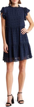 Love By Design Kelsey Chiffon Mini Swiss Dot Dress