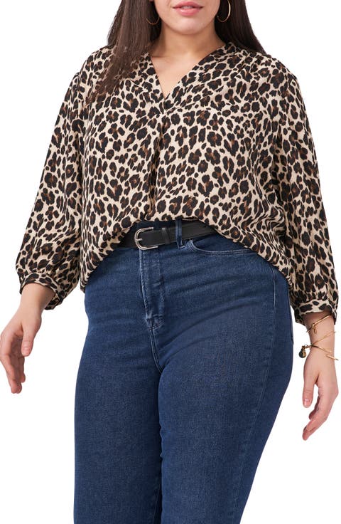 Leopard Print V-Neck Top