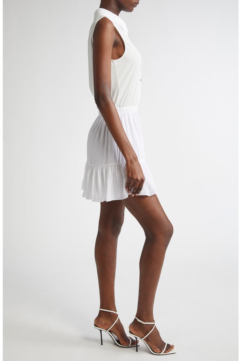 Odette Mixed Media Sleeveless Minidress, Alternate, color, IVORY