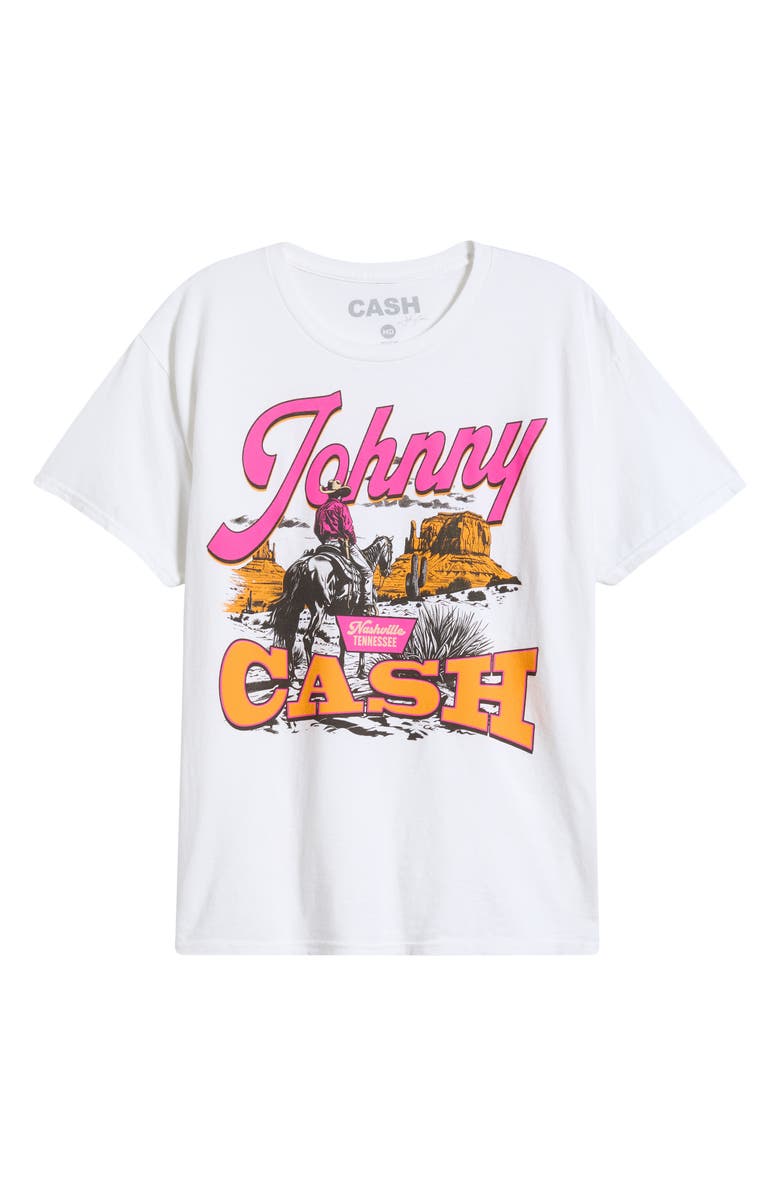 Merch Traffic Johnny Cash Graphic T-Shirt, Alternate, color, White