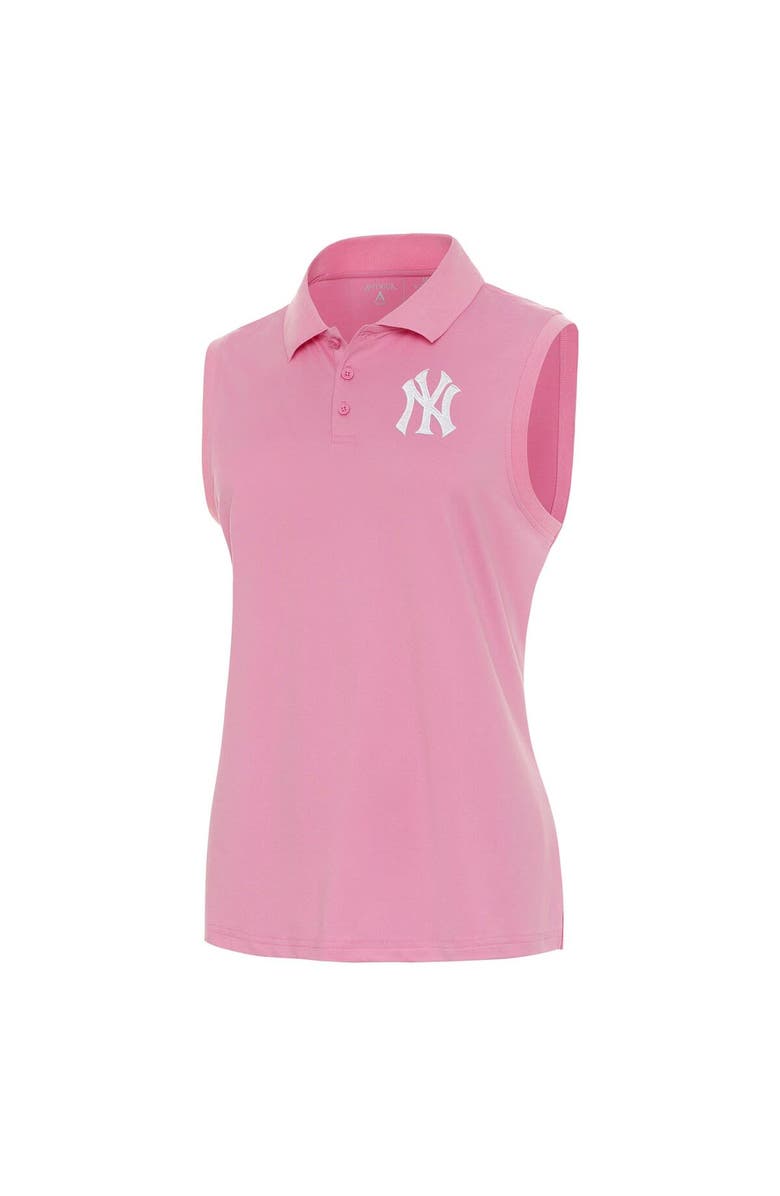 ANTIGUA Women's Antigua Coral New York Yankees Recap Sleeveless Polo, Alternate, color, Coral