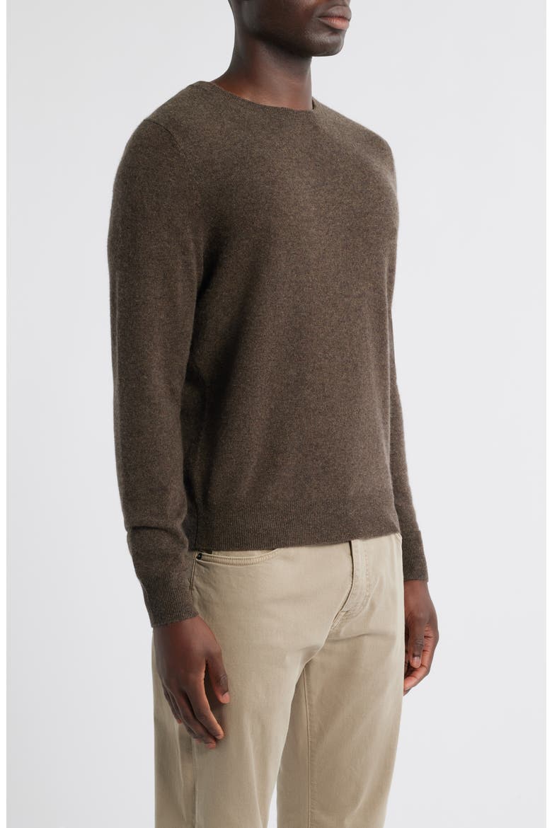 Cashmere Crewneck Sweater, Alternate, color, BROWN DESERT HEATHER