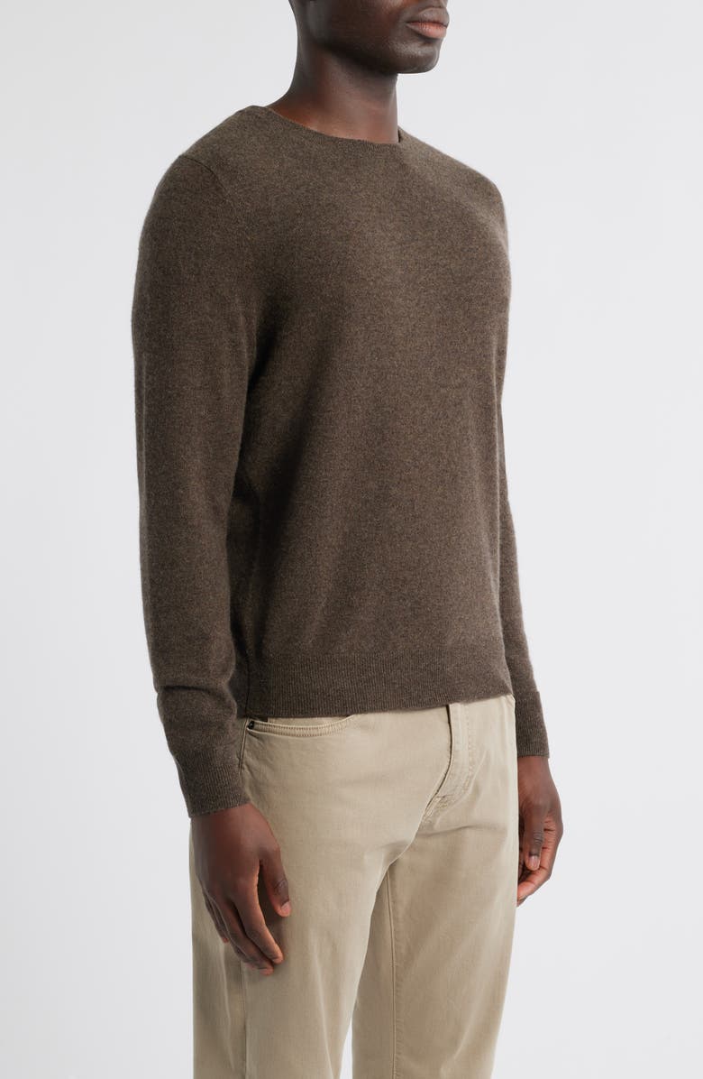 Nordstrom Cashmere Crewneck Sweater, Alternate, color, Brown Desert Heather