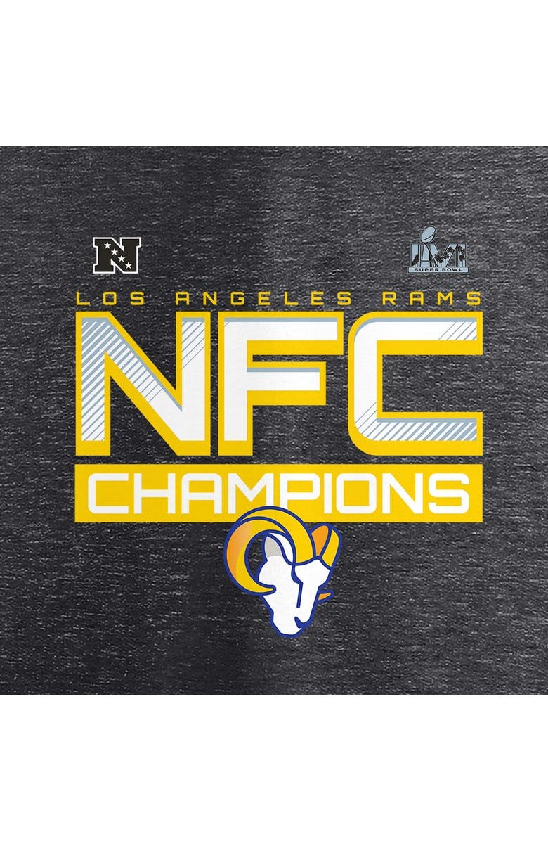 FANATICS Women's Fanatics Branded Charcoal Los Angeles Rams 2021 NFC Champions Iconic Slant V-Neck Long Sleeve T-Shirt, Alternate, color, 