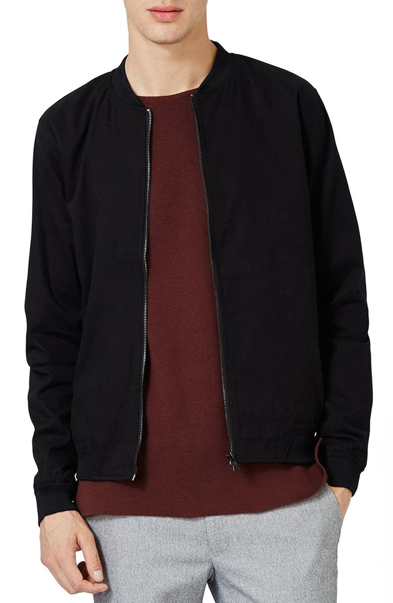 Topman Cotton Bomber Jacket, Main, color,