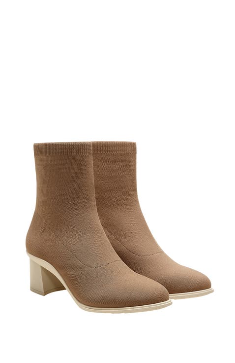 Amanda Almond-Toe Running Heel Boots