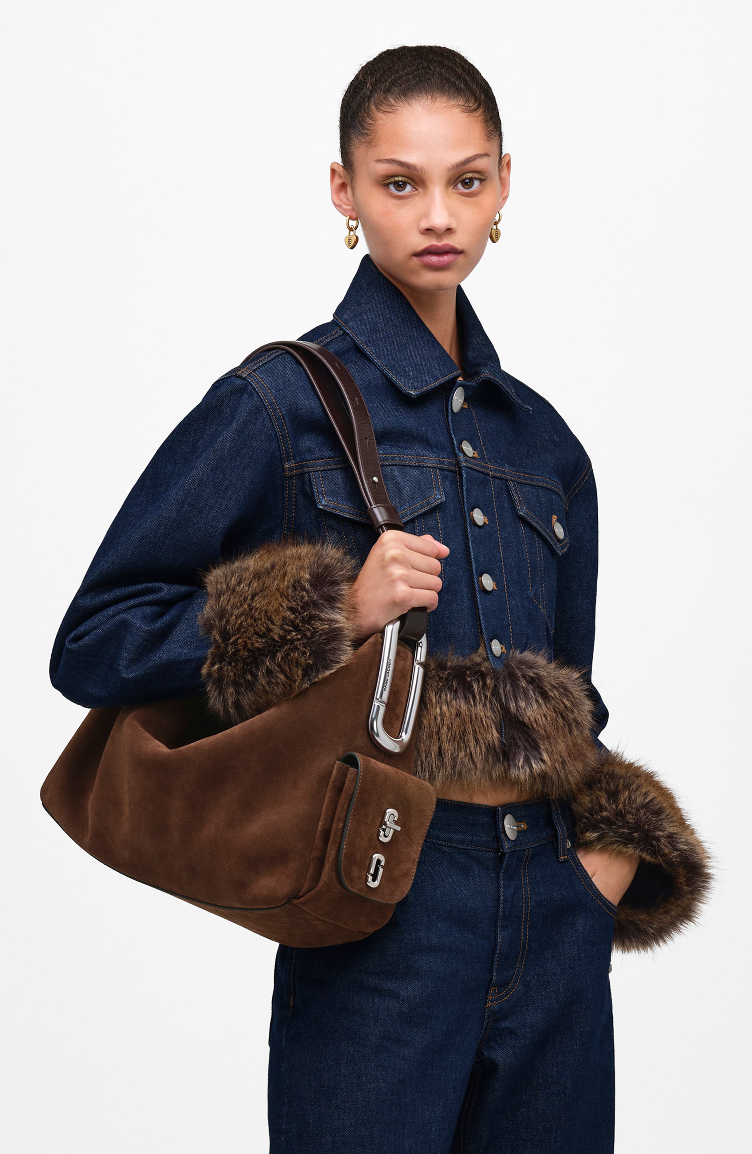 Large Scene Shoulder Bag, Alternate, color, DARK BROWN