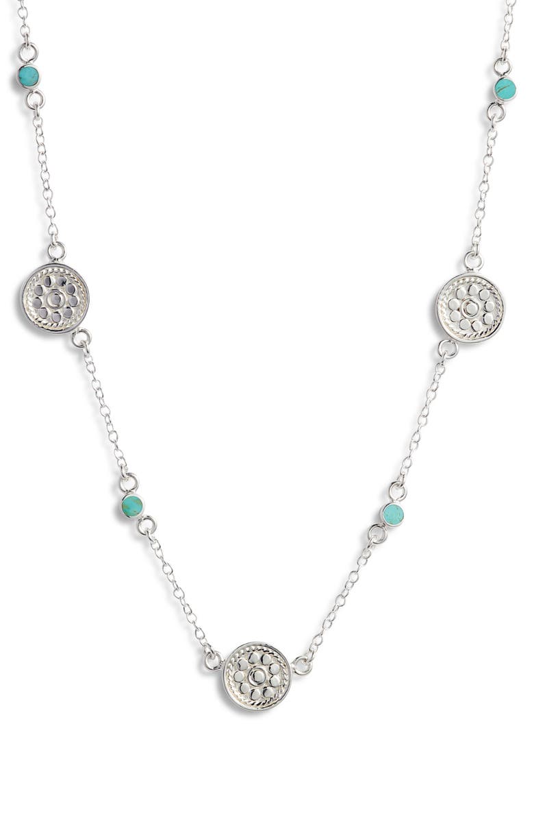 Anna Beck Blue Turquoise Station Necklace, Main, color,
