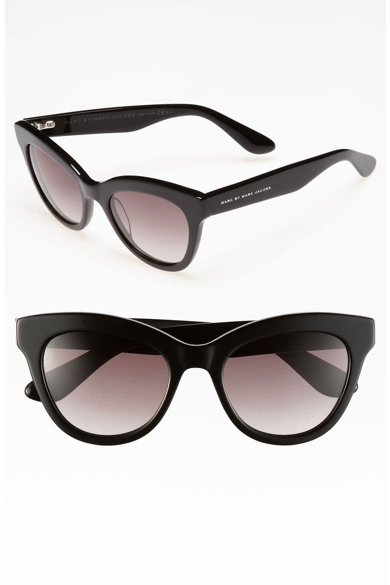 Retro 51mm Sunglasses, Main, color, BLACK