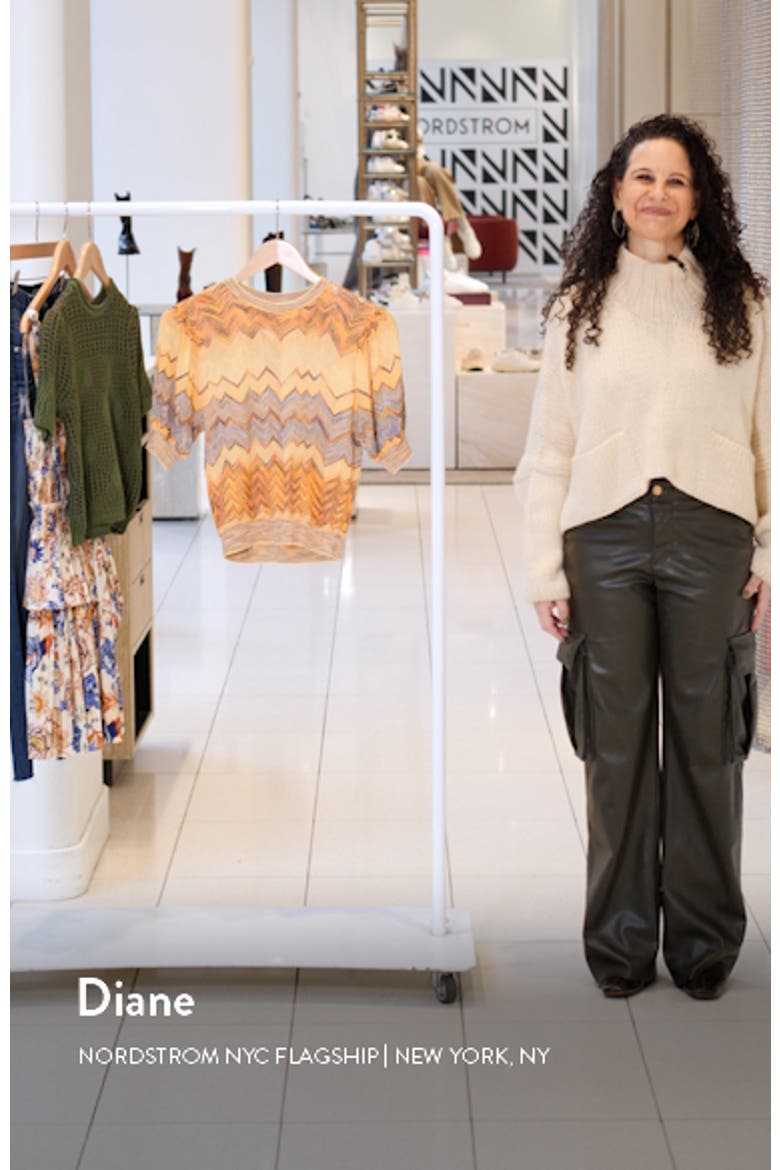 Priscilla Chevron Puff Sleeve Knit Crop Top video