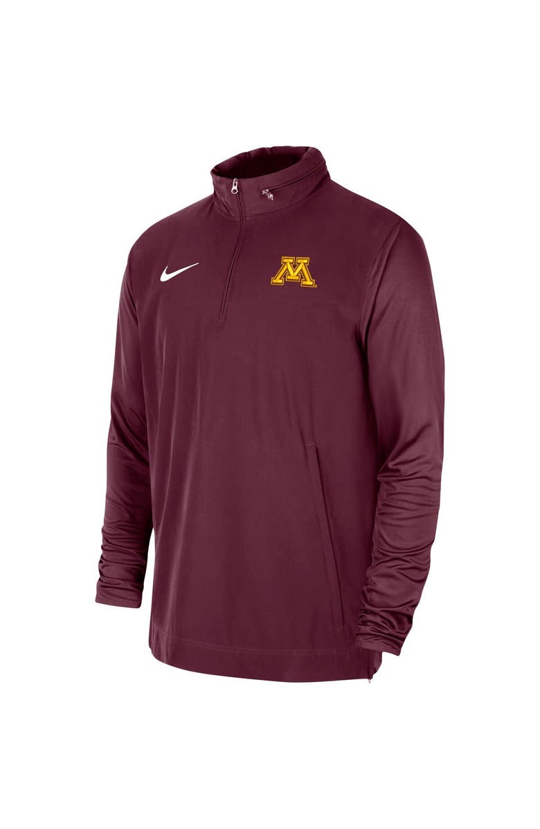 Nike Men's Nike Maroon Minnesota Golden Gophers 2023 Coach Hoodie Half-Zip Jacket, Alternate, color,