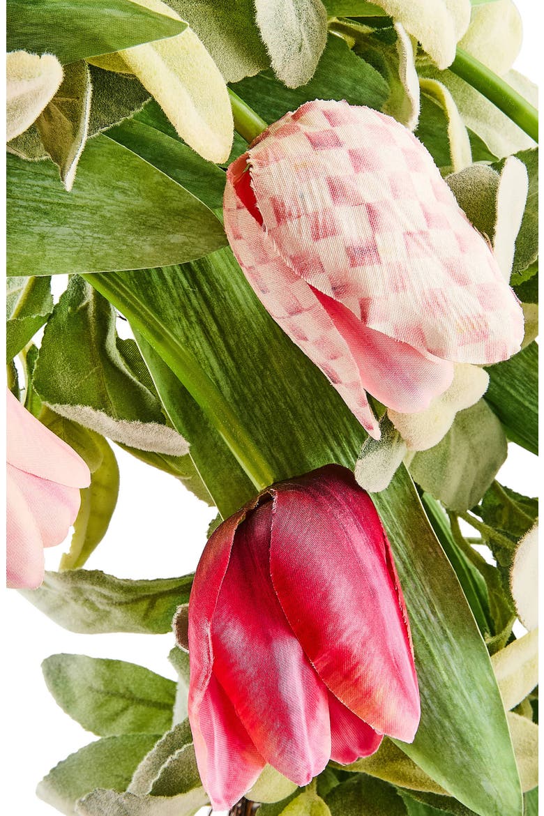Rosy Check Tulip 28-Inch Wreath, Alternate, color, PINK