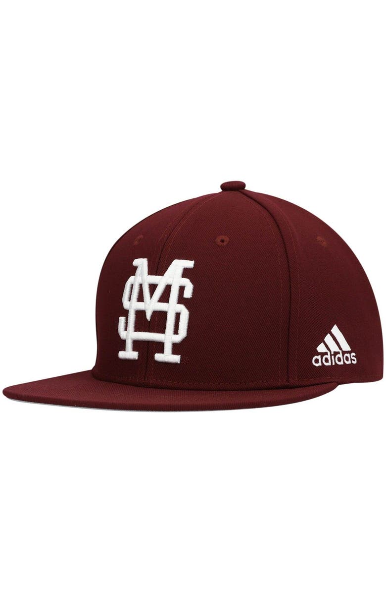 adidas Men's adidas Maroon Mississippi State Bulldogs On-Field Baseball Fitted Hat, Alternate, color, 