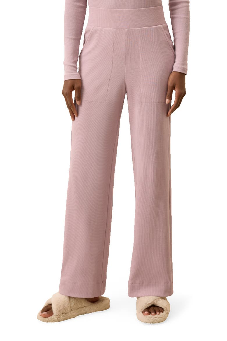 Dream Rib Wide Leg Lounge Pant Made with Organic Cotton, Alternate, color, Lavender Haze