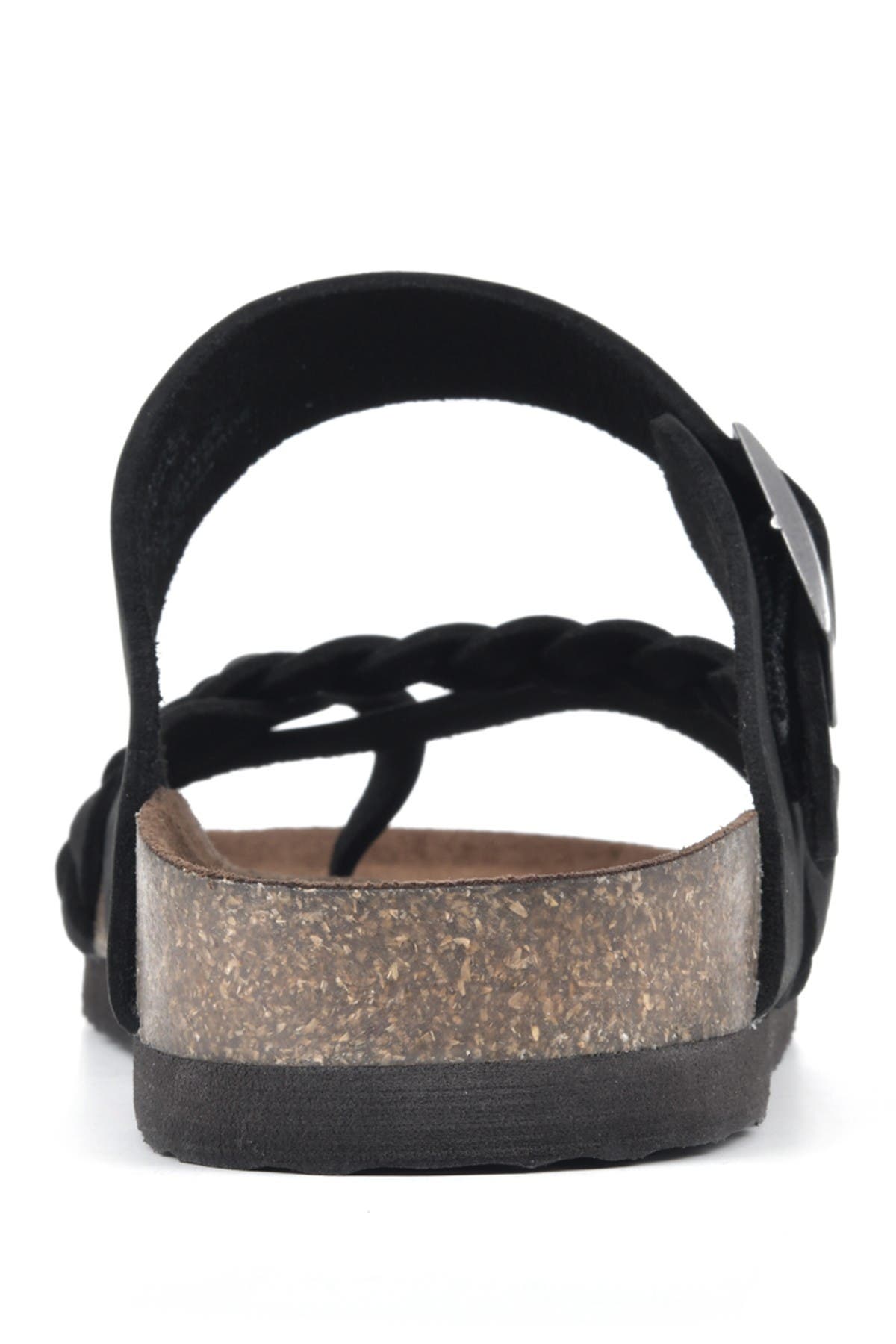 White Mountain Footwear Hazy Leather Footbed Sandal, Alternate, color, Black/Nubuck