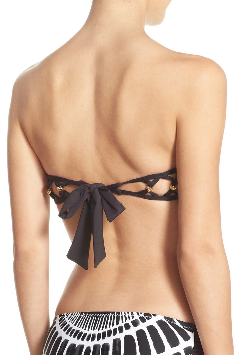 'Algiers' Molded Bandeau Bikini Top, Alternate, color, BLACK