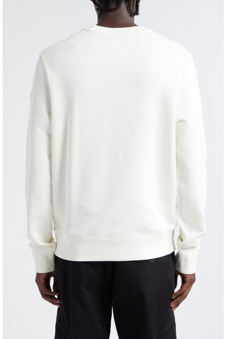 Hockey Appliqué Cotton Crewneck Sweatshirt, Alternate, color, BRIGHT WHITE