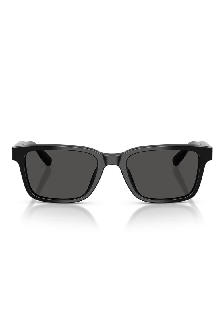 53mm Rectangular Sunglasses, Main, color, BLACK / DARK GREY