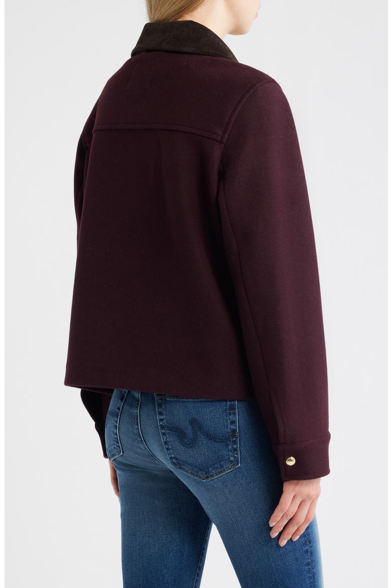 Corduroy Trim Jacket, Alternate, color, BURGUNDY