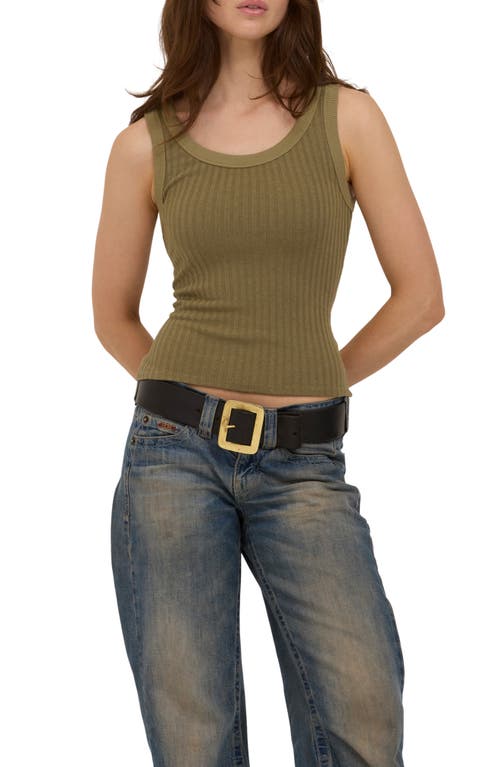 Project Social T Cooper Rib Tank In Olive