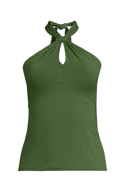 Lands' End Slender Twist Front Halter Top In Green