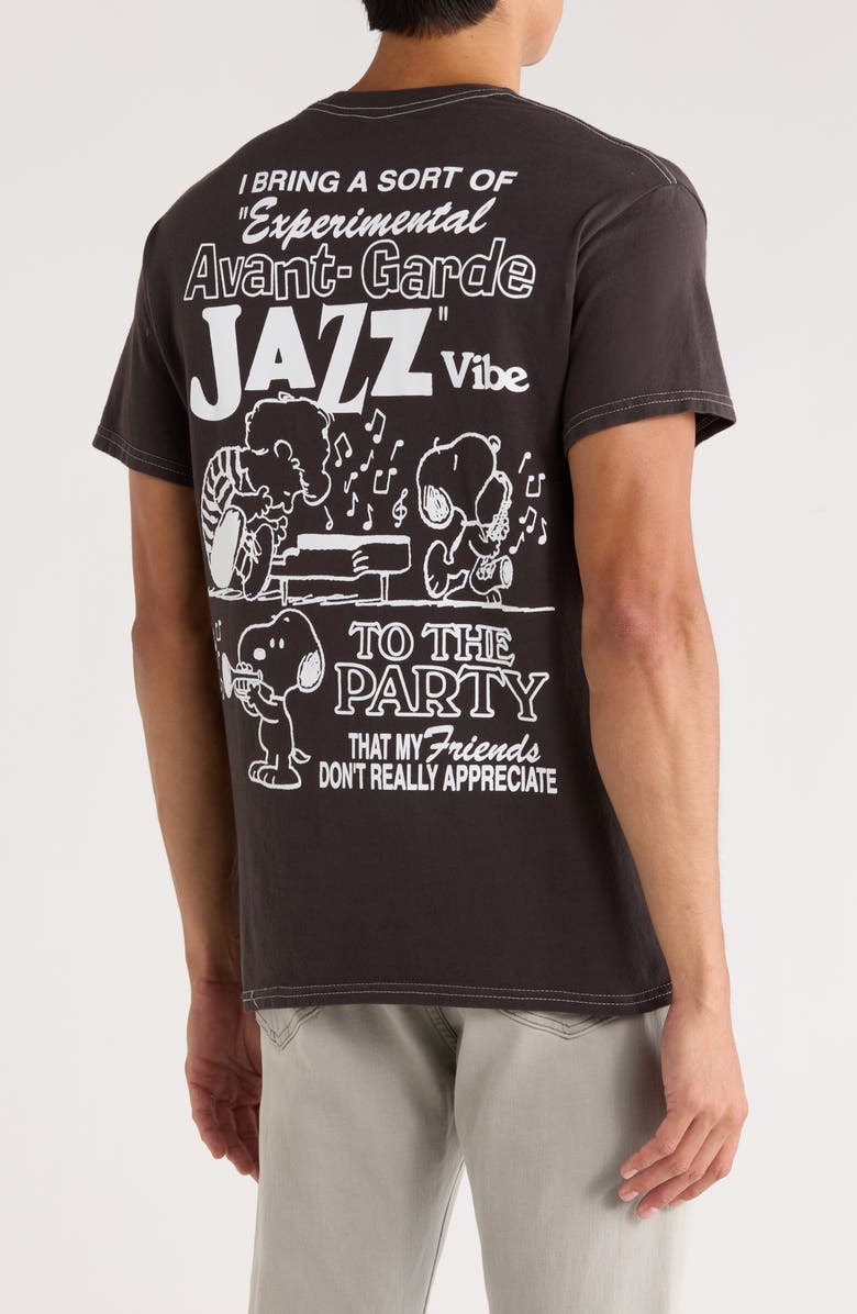 Ripple Junction Peanuts<sup>®</sup> Avant Garde Graphic T-Shirt, Alternate, color, Pigment Dye Black