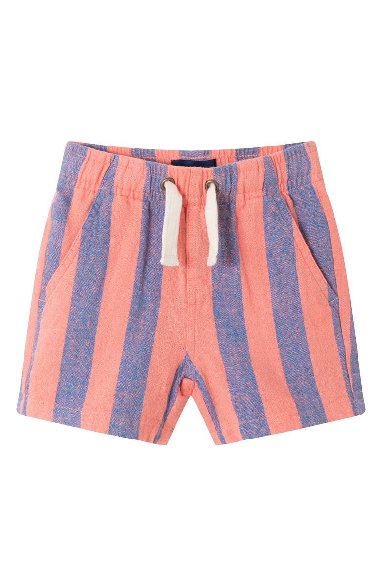 Andy & Evan Button-Up Shirt & Shorts Set, Alternate, color, Coral/ Blue