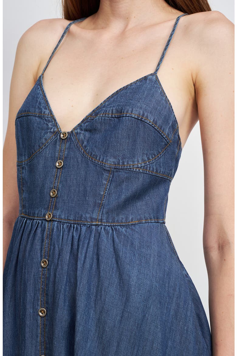 Serene Racerback Denim Maxi Dress, Alternate, color, DENIM
