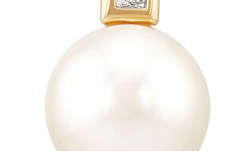 Frankie & Zoe 13-14mm Freshwater Pearl & Diamond Necklace In Gold