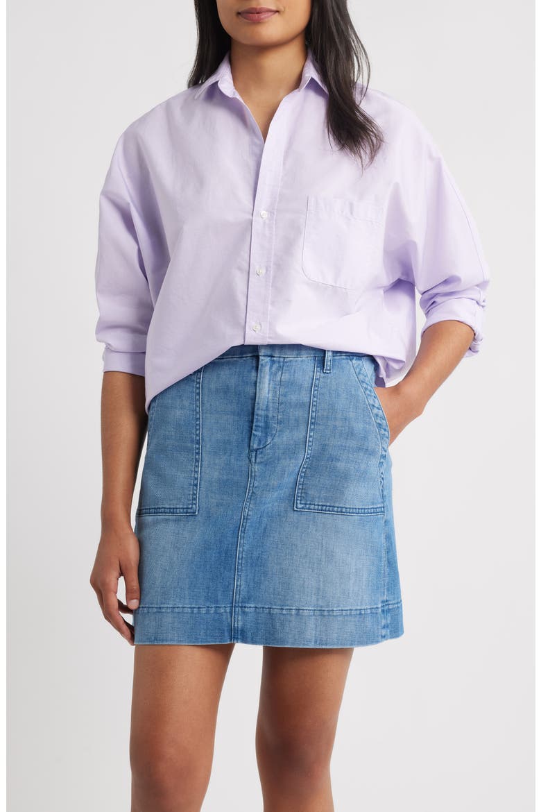 Continuous Button-Up Shirt, Main, color, LIGHT PURPLE