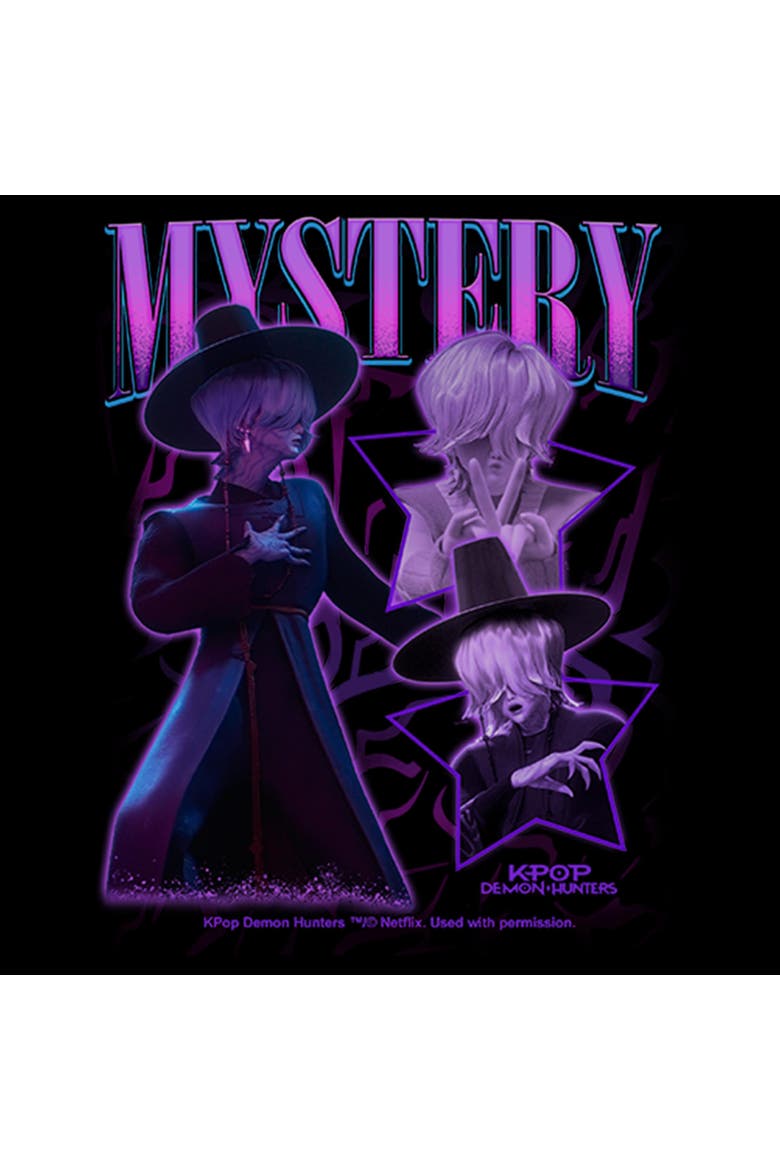 Girl's KPop Demon Hunters Idol Mystery Collage  Graphic T-Shirt, Alternate, color, Black