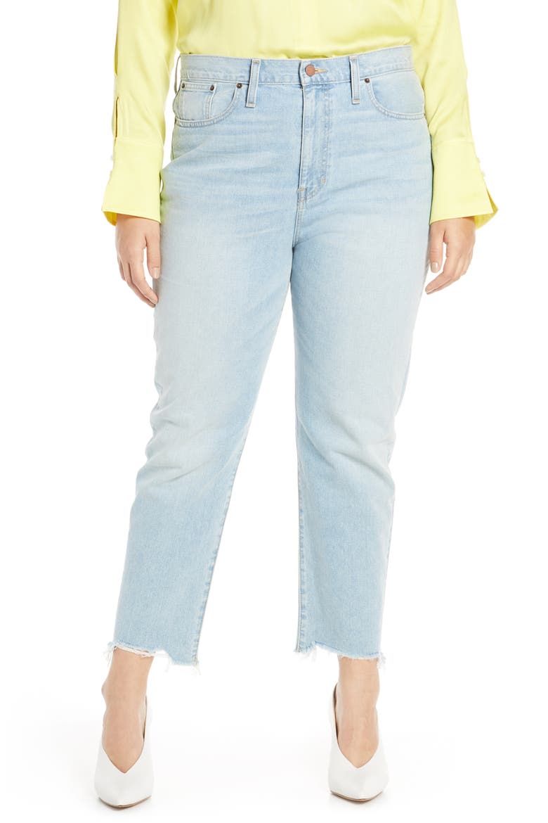 Cigarette Raw Hem Ankle Jeans (Nordstrom Exclusive), Alternate, color, LIGHT INDIGO WASH