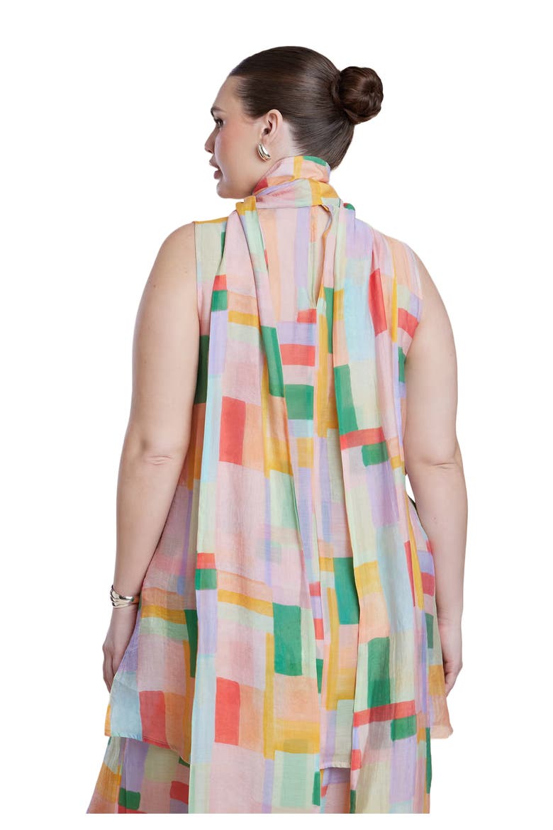 Sheer Neck Tie Tunic, Alternate, color, PAINTED GLASS